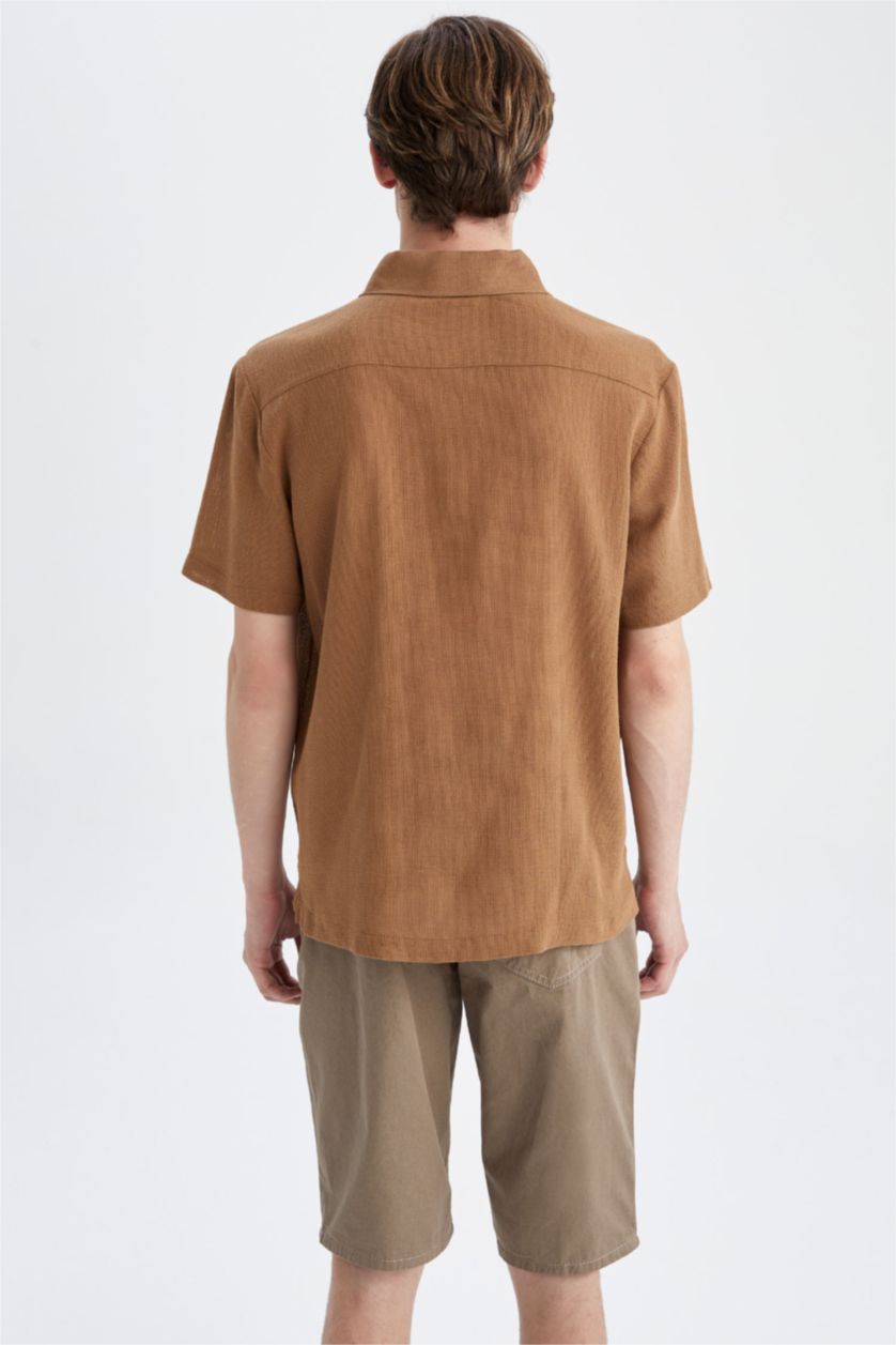 MAN Yellow Regular Fit Polo Collar Short Sleeve Shirt