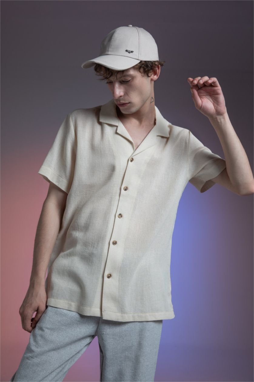 MAN Sand Regular Fit Short Sleeve Shirt