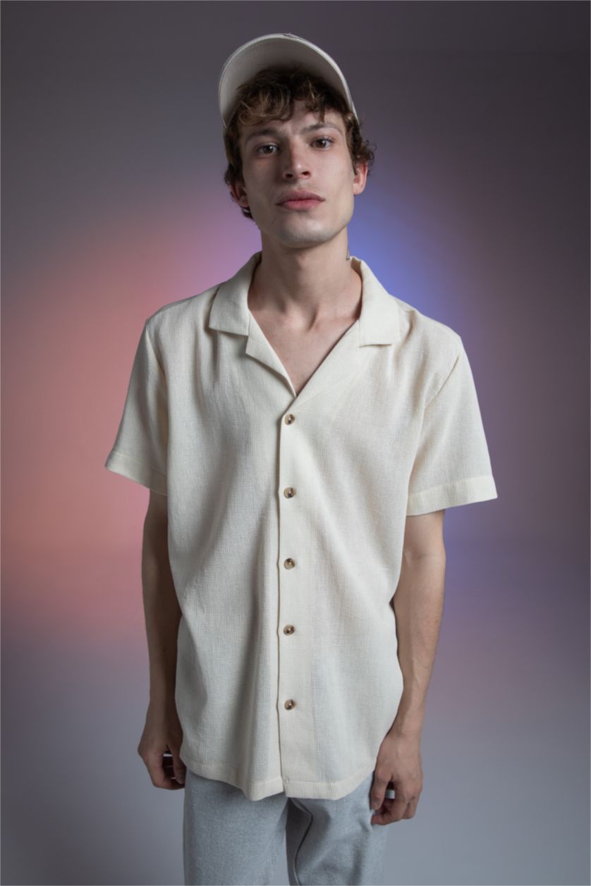 MAN Sand Regular Fit Short Sleeve Shirt