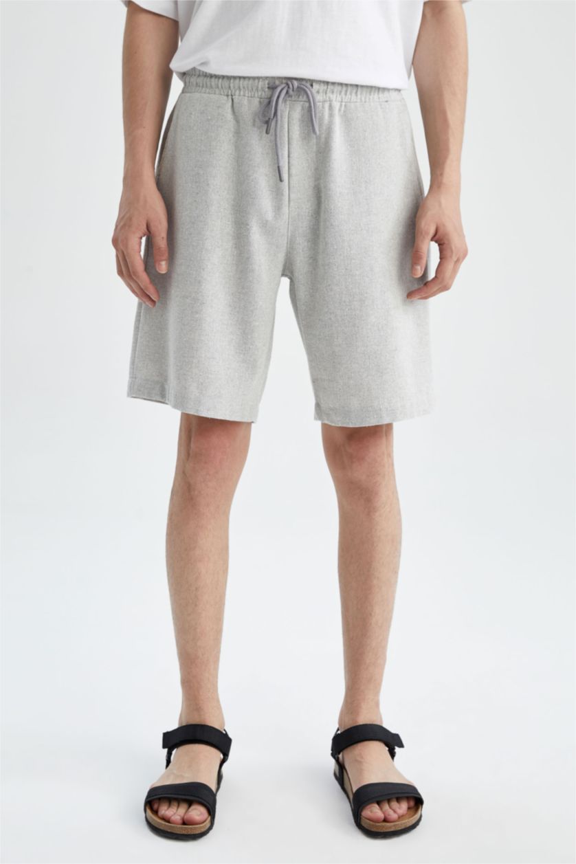 HOMME Gris Clair Pantacourt Coupe Régulière Ourlet régulier