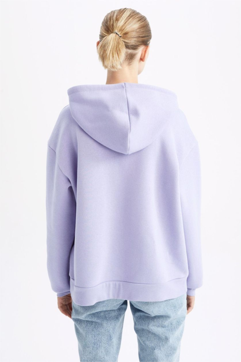 حريمي أرجواني Regular Fit Thick Sweatshirt Fabric Sweatshirt