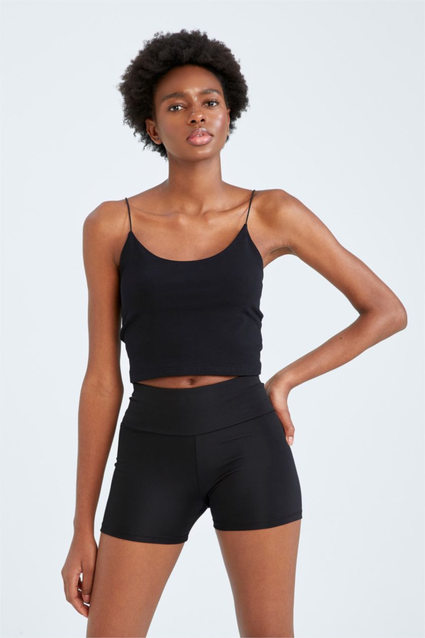 FEMME Noir Leggings Motard Taille couvrante