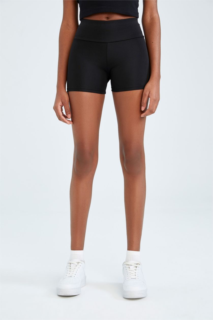 FEMME Noir Leggings Motard Taille couvrante