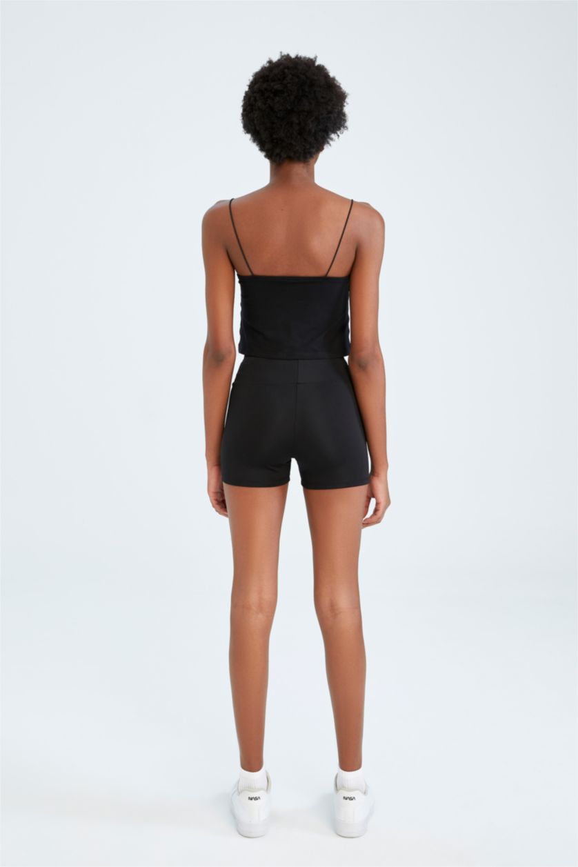 FEMME Noir Leggings Motard Taille couvrante