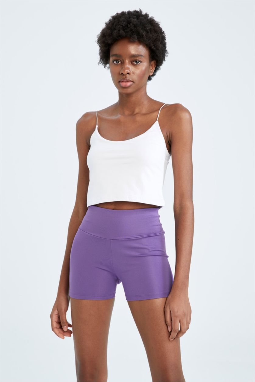 FEMME Violet Leggings Motard Taille couvrante