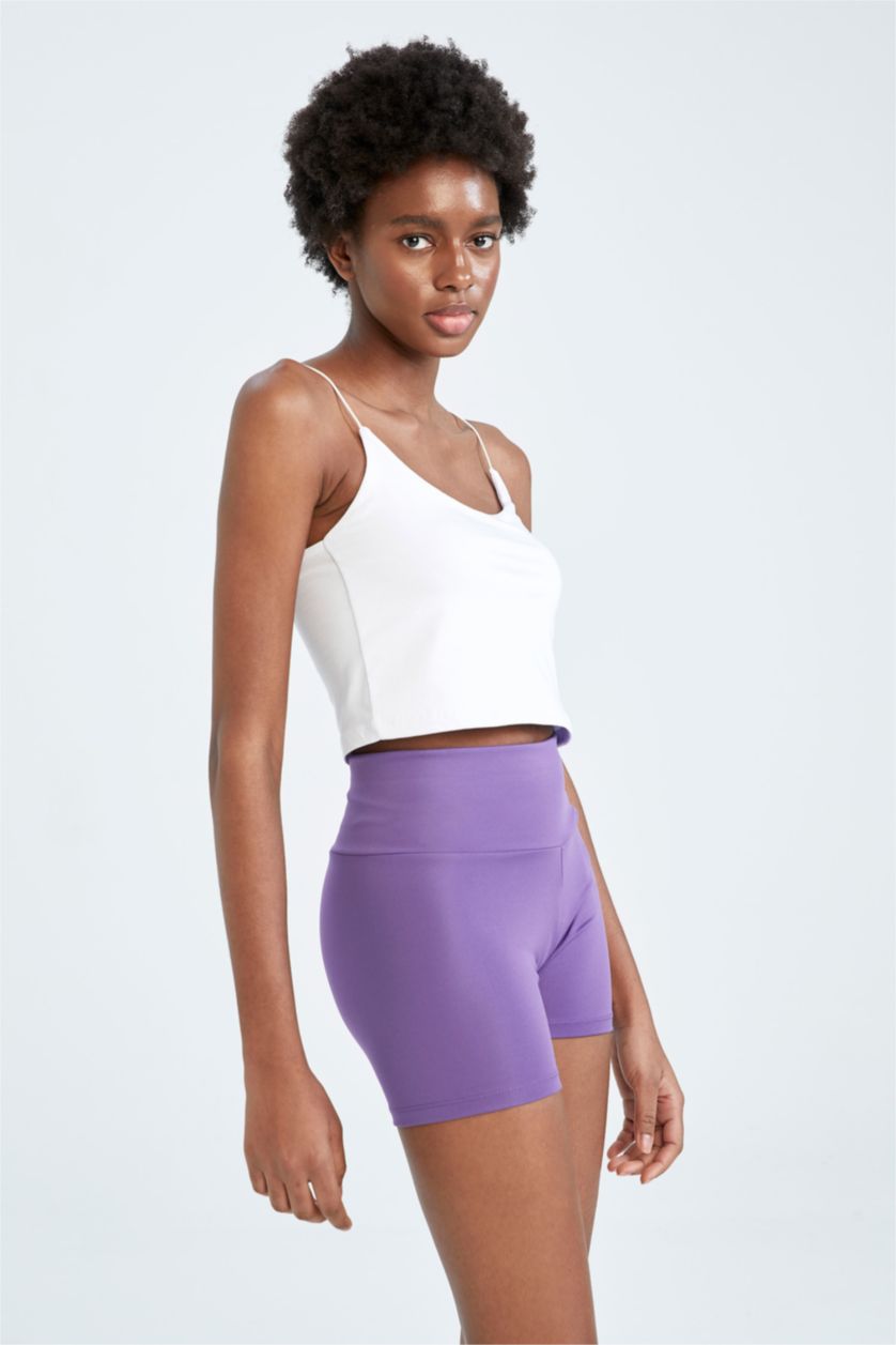 FEMME Violet Leggings Motard Taille couvrante