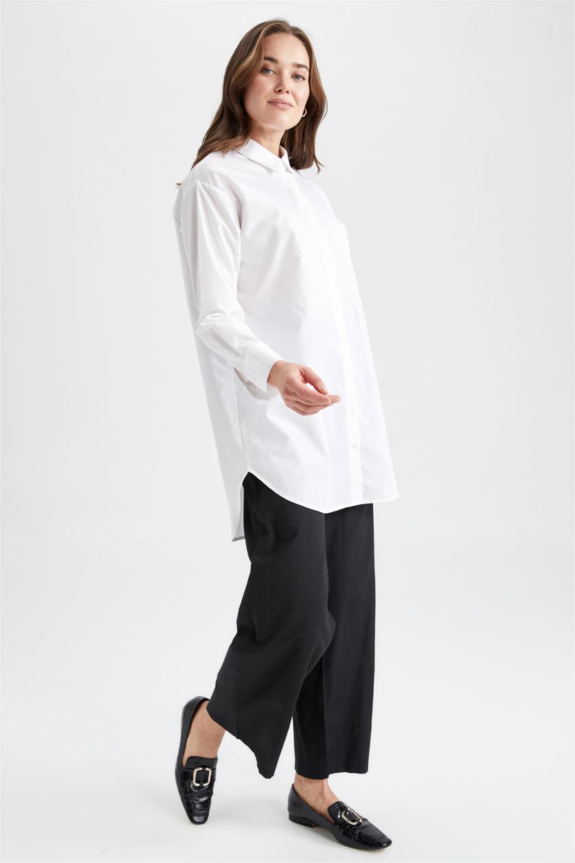 WOMAN Black Regular Fit High Waist Wide Leg Trousers