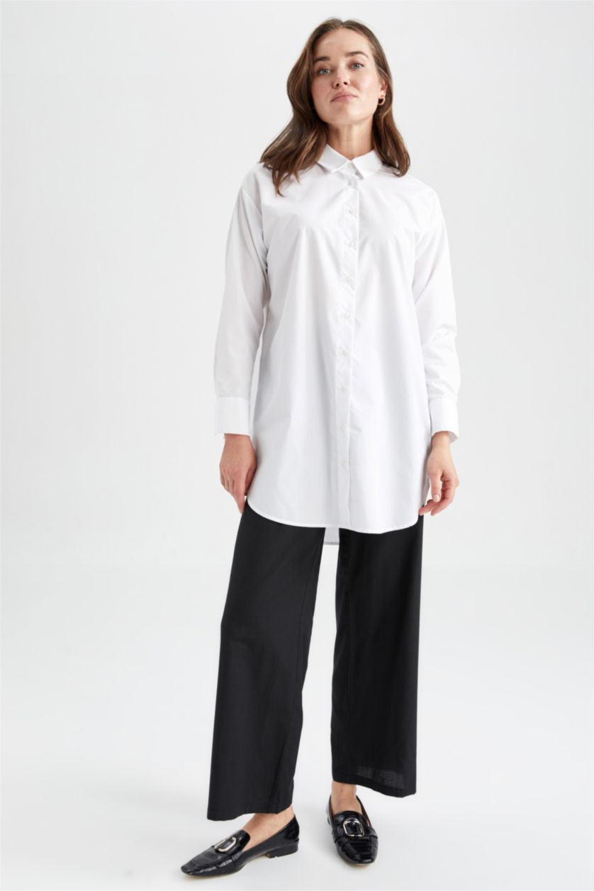 WOMAN Black Regular Fit High Waist Wide Leg Trousers