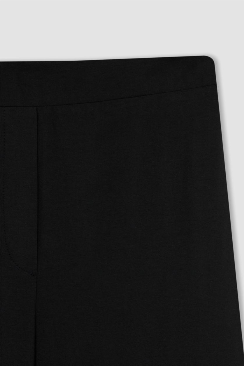 WOMAN Black Regular Fit High Waist Wide Leg Trousers