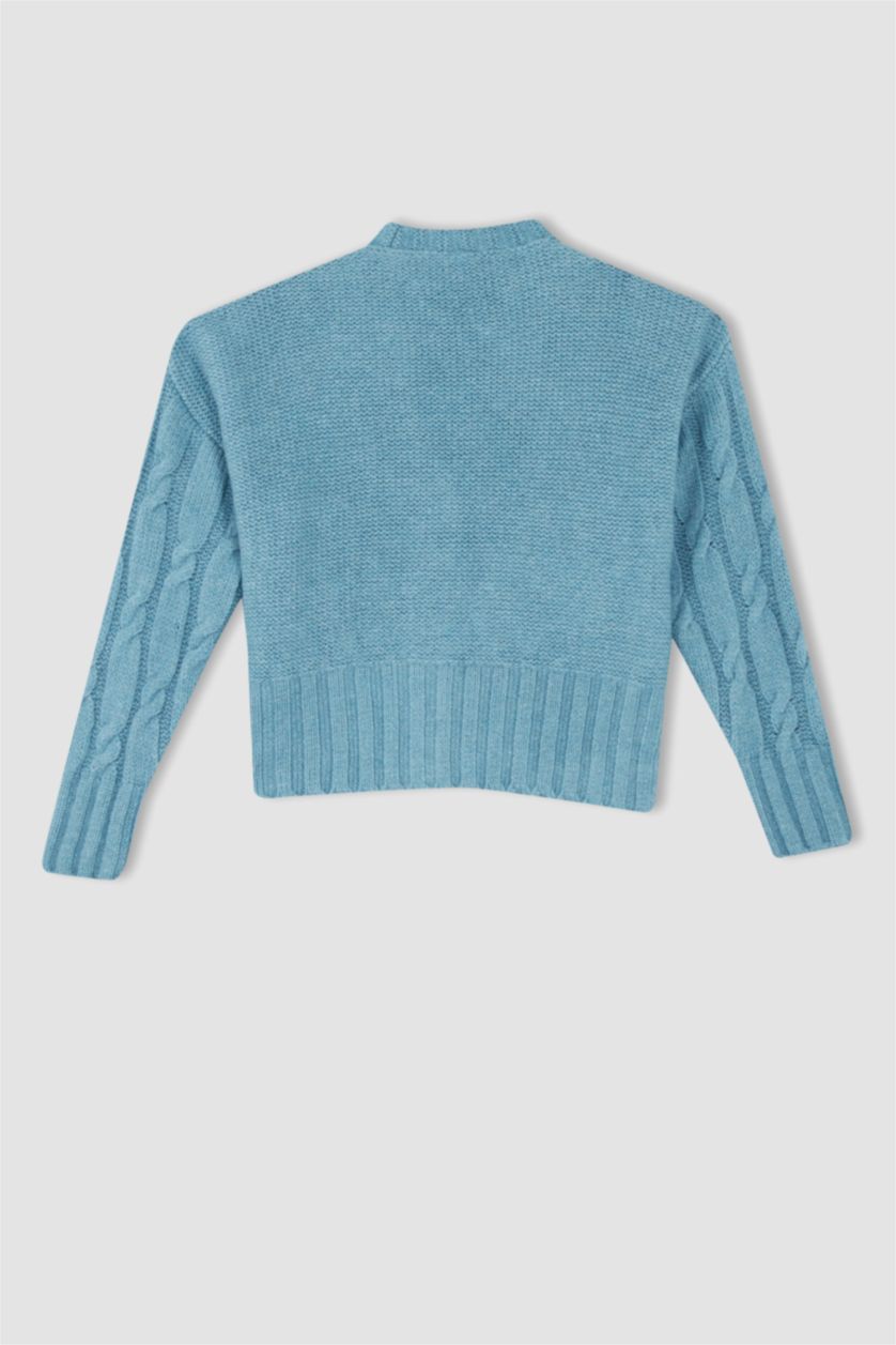 WOMAN Light Blue Regular Fit Cardigan