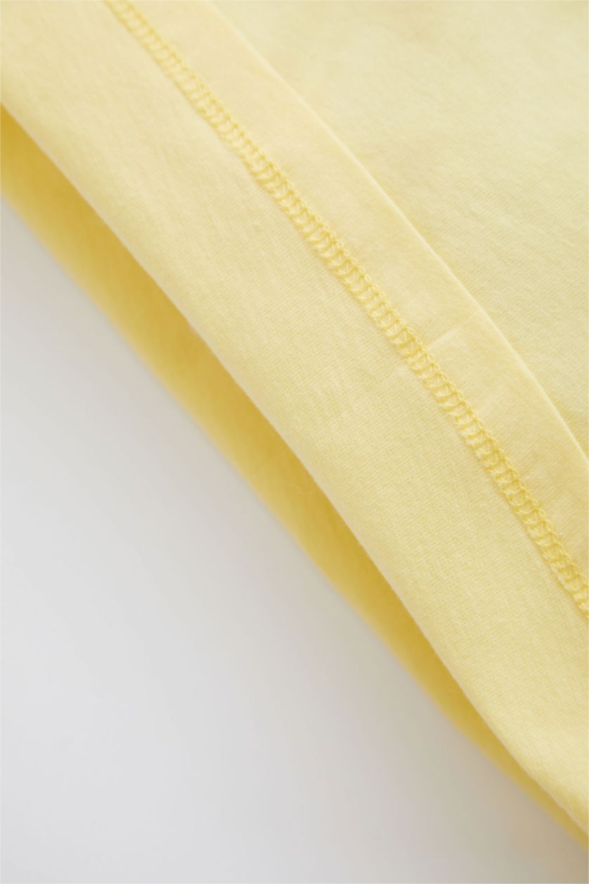 BABY GIRL Light Yellow Baby Girl Regular Fit Printed Sleeveless Pajama Set