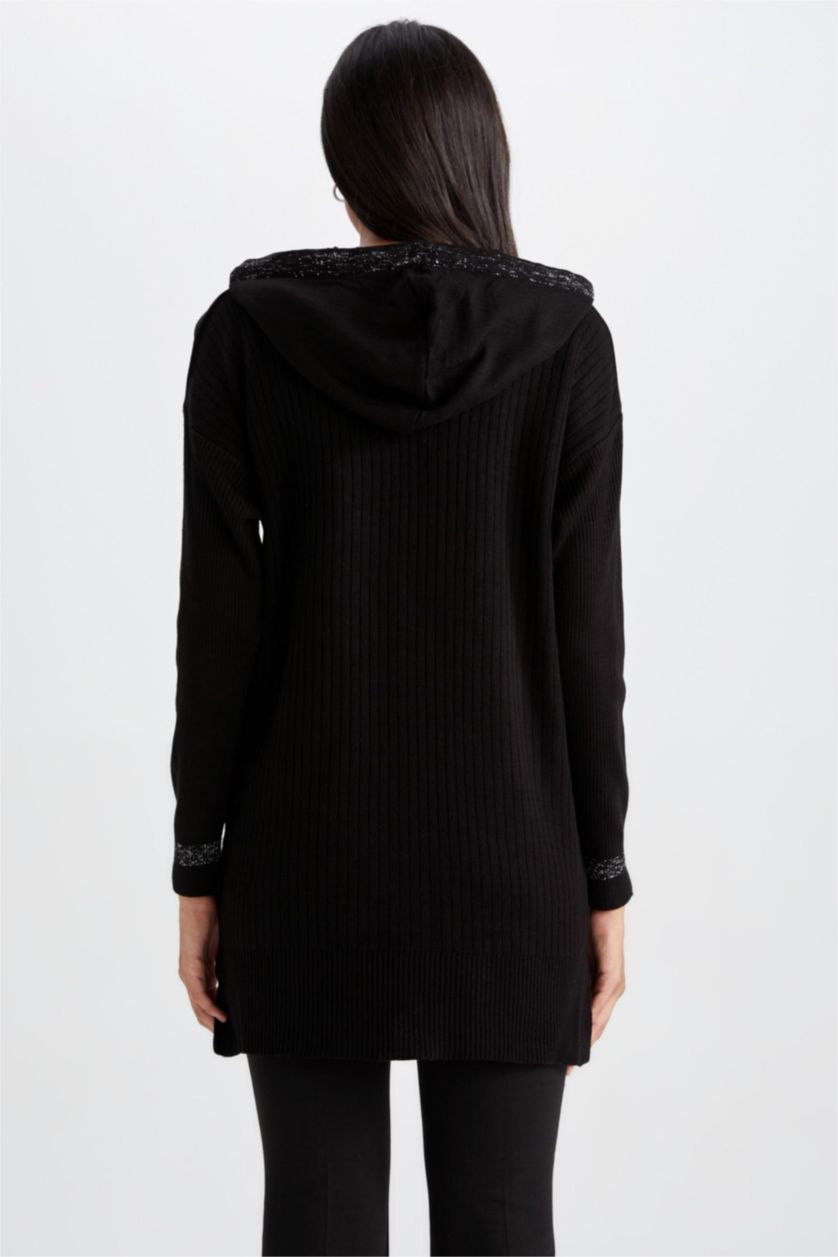 WOMAN Black Regular Fit Hooded Tunic
