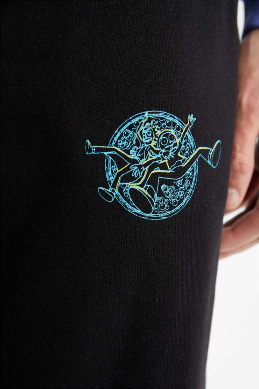 Мужчины Черный Штаны стандартного кроя Rick and Morty с карманами