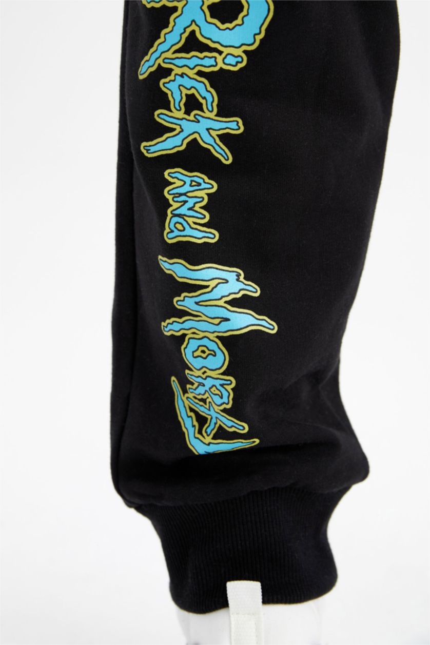 Мужчины Черный Штаны стандартного кроя Rick and Morty с карманами