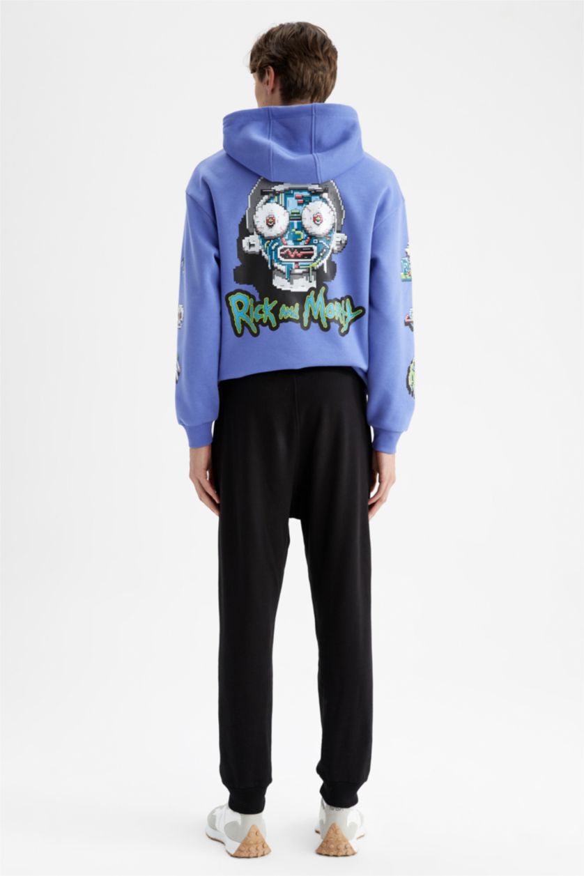 Мужчины Черный Штаны стандартного кроя Rick and Morty с карманами