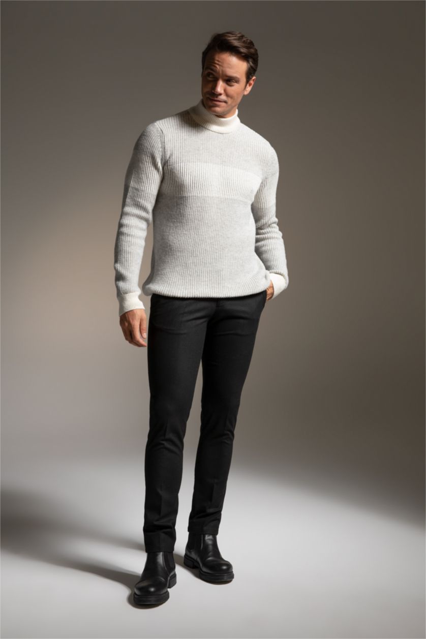 HOMME Blanc Slim Fit Knitwear Pullover