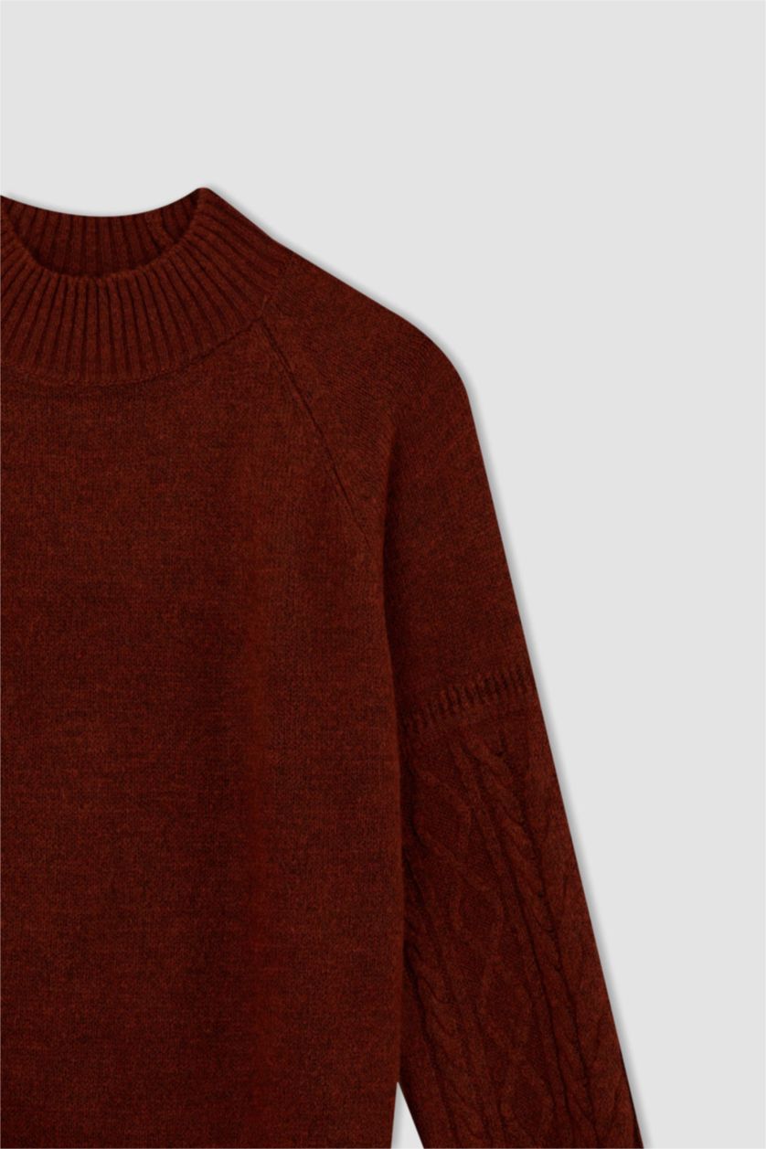 FEMME Marron Robe À Manches Longues En Tricot