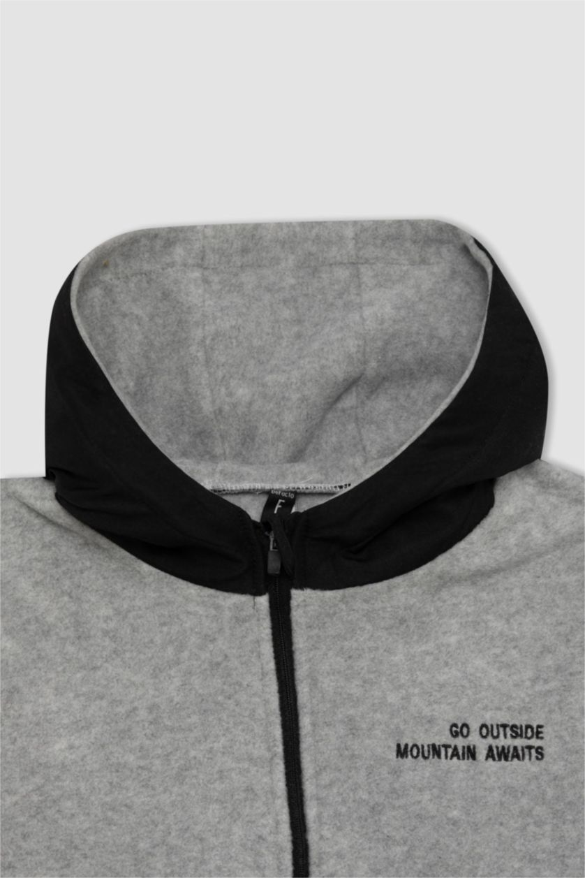 أولاد ميلانج رمادي هودي اولادي بجيب بكابيشون