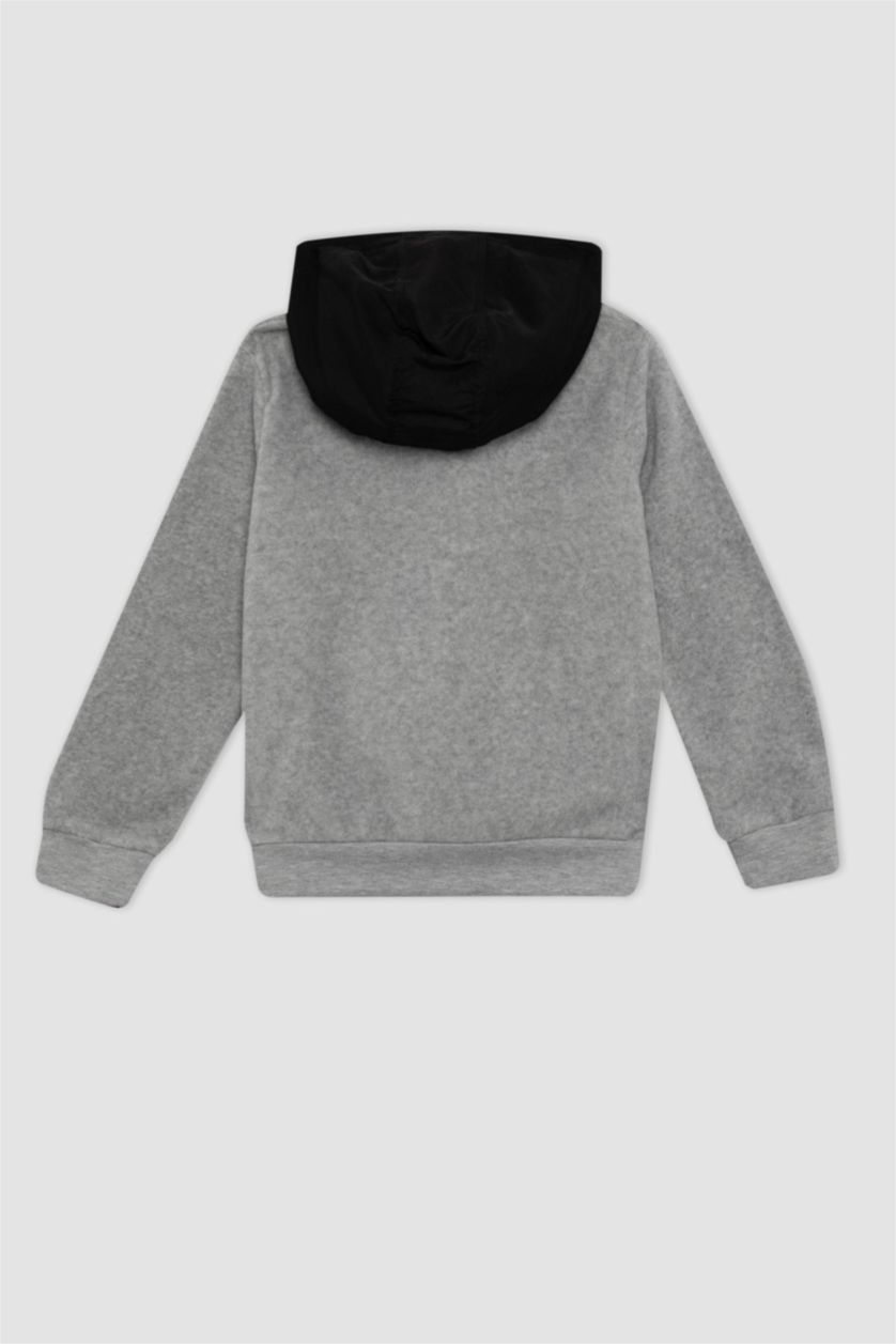 أولاد ميلانج رمادي هودي اولادي بجيب بكابيشون