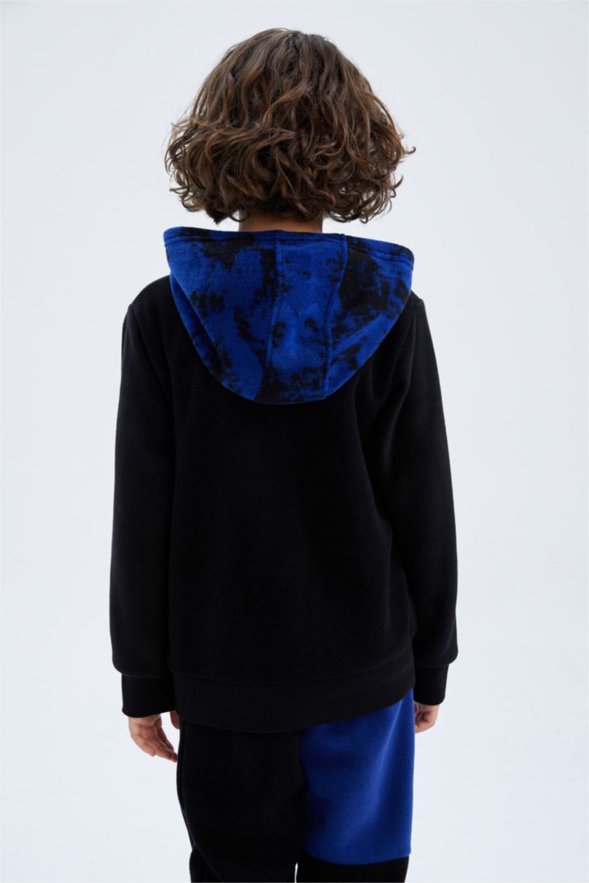 BOYS & TEENS Black Boy Hoodie Kangaroo Pocket Fleece Sweatshirt