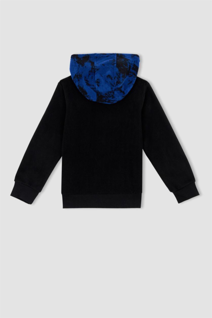 BOYS & TEENS Black Boy Hoodie Kangaroo Pocket Fleece Sweatshirt