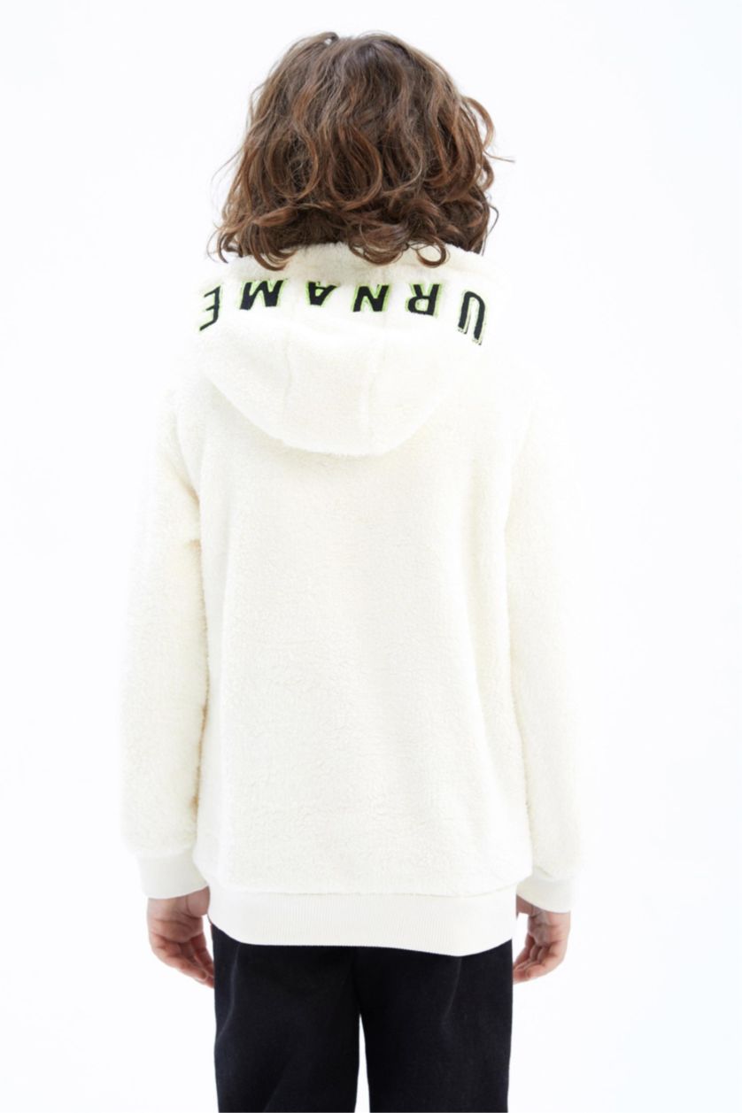 أولاد بيج فاتح سويت شيرت ولادي صوفي بقصة عادية بغطاء للرأس بجيب الكنغر