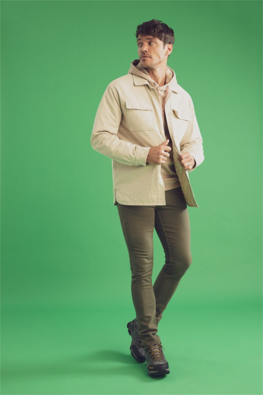 HOMME Beige Chemises à manches longues Coupe décontractée Col Polo