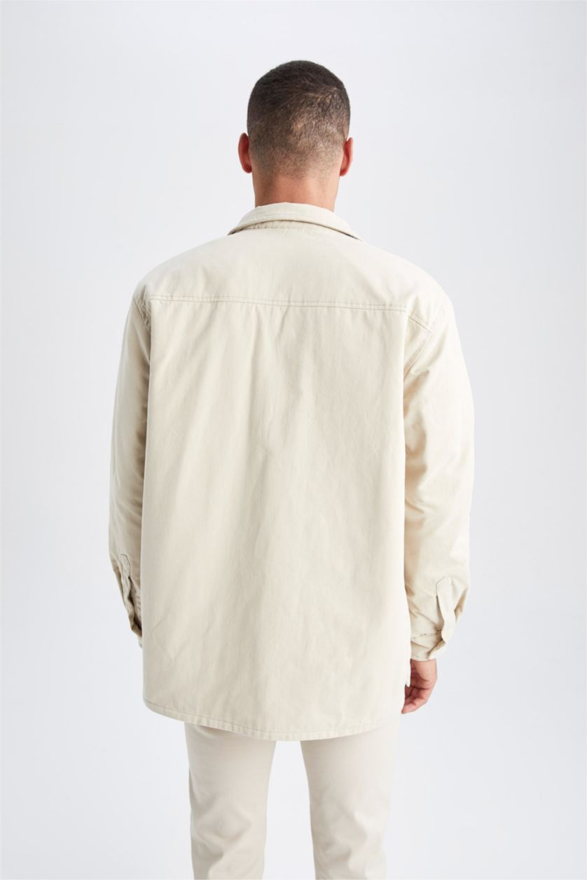 HOMME Beige Chemises à manches longues Coupe décontractée Col Polo