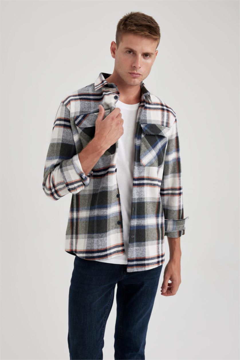 Erkek Yeşil Relax Fıt Oduncu