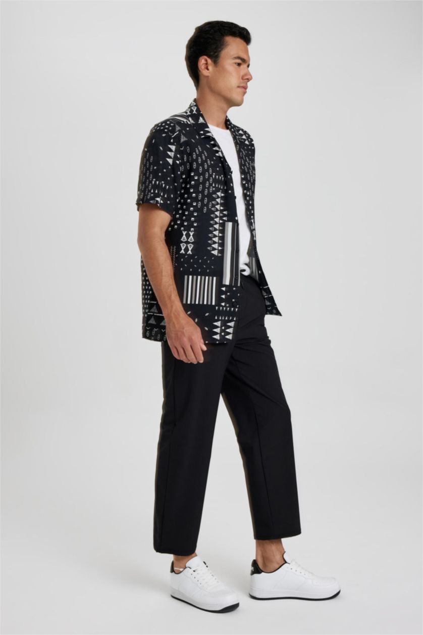 رجال أسود سروال تشينو قصة مريحة