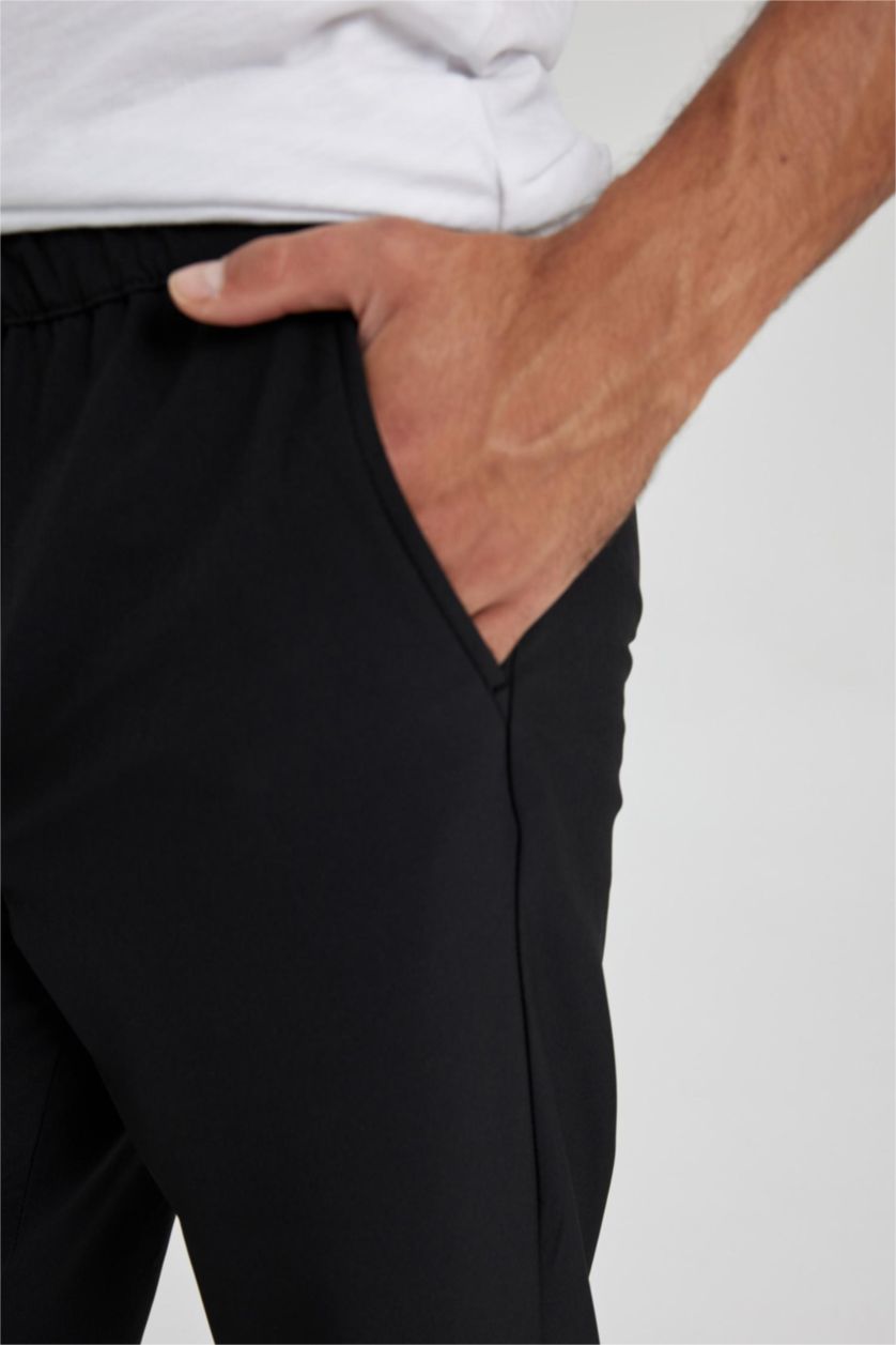 رجال أسود سروال تشينو قصة مريحة