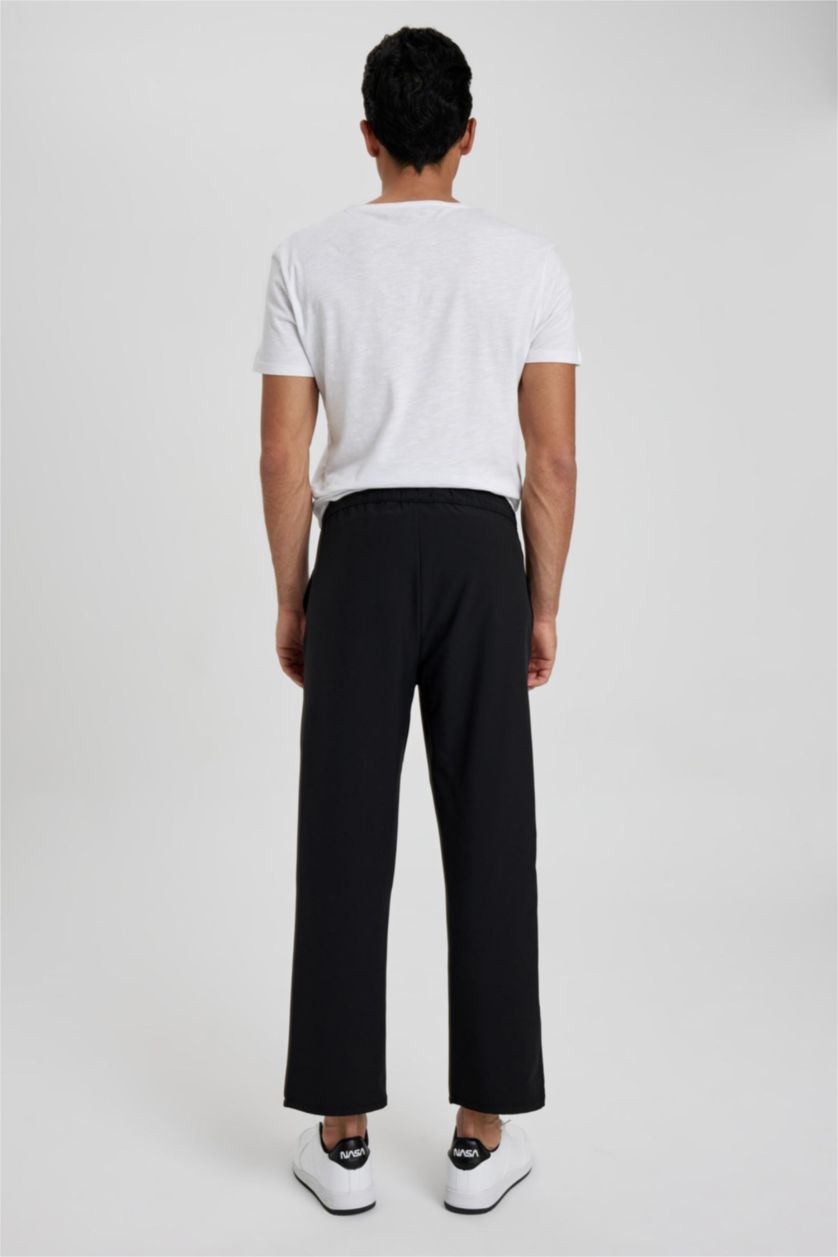 رجال أسود سروال تشينو قصة مريحة