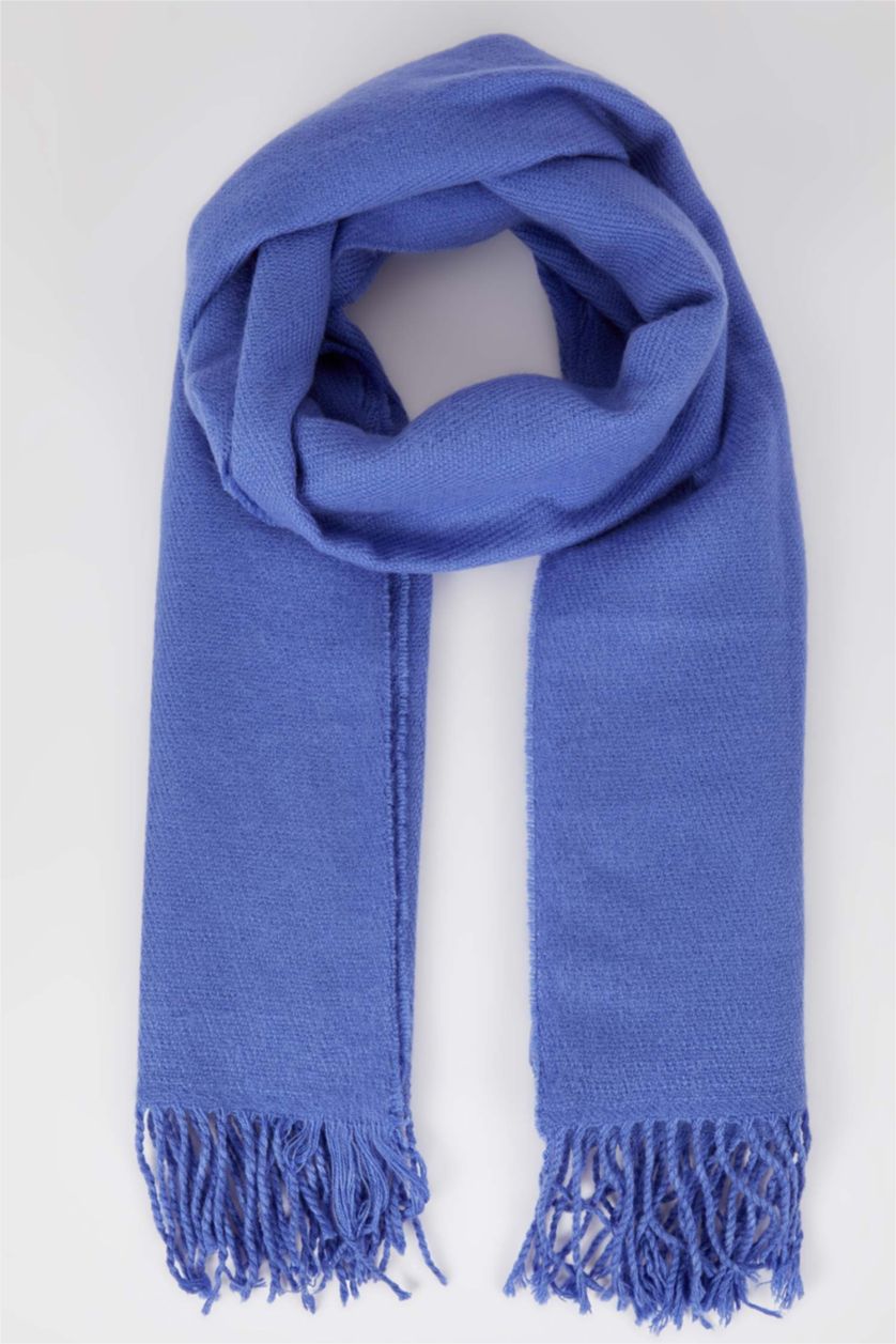 WOMAN Blue Women's Basic Tasseled Scarf