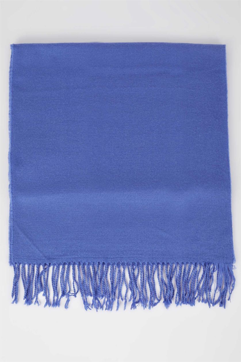 WOMAN Blue Women's Basic Tasseled Scarf