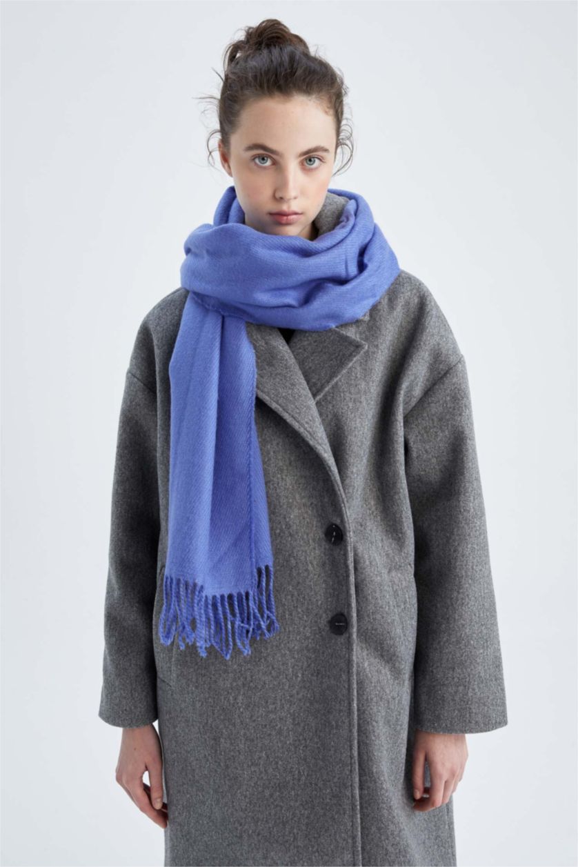 WOMAN Blue Women's Basic Tasseled Scarf