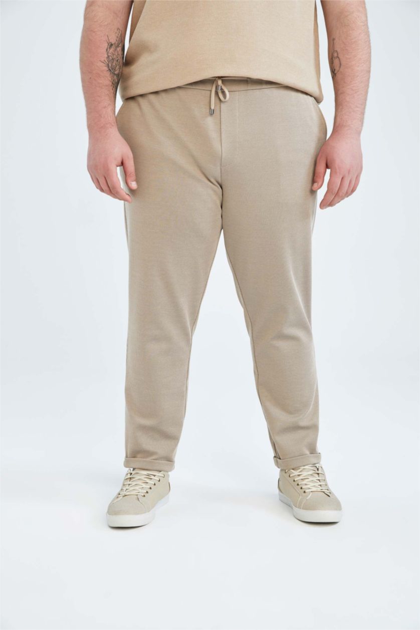 HOMME Beige Pantalon De Jogging En Maille Oversize