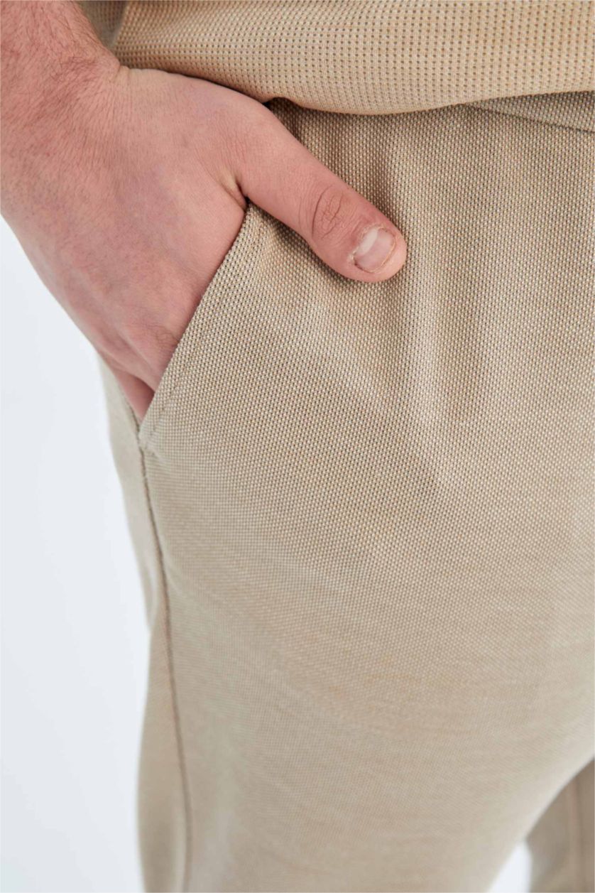 HOMME Beige Pantalon De Jogging En Maille Oversize