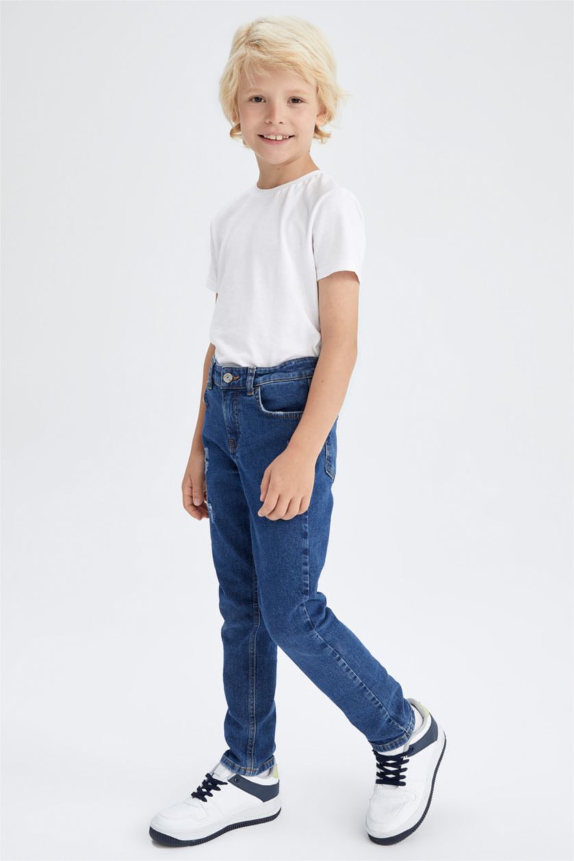 BOYS & TEENS Dark Blue بنطلون جينز سليم فيت