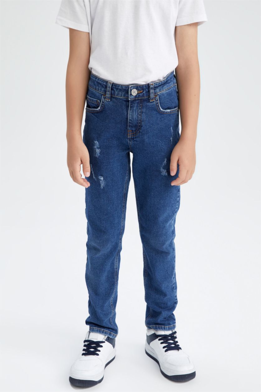 BOYS & TEENS Dark Blue بنطلون جينز سليم فيت