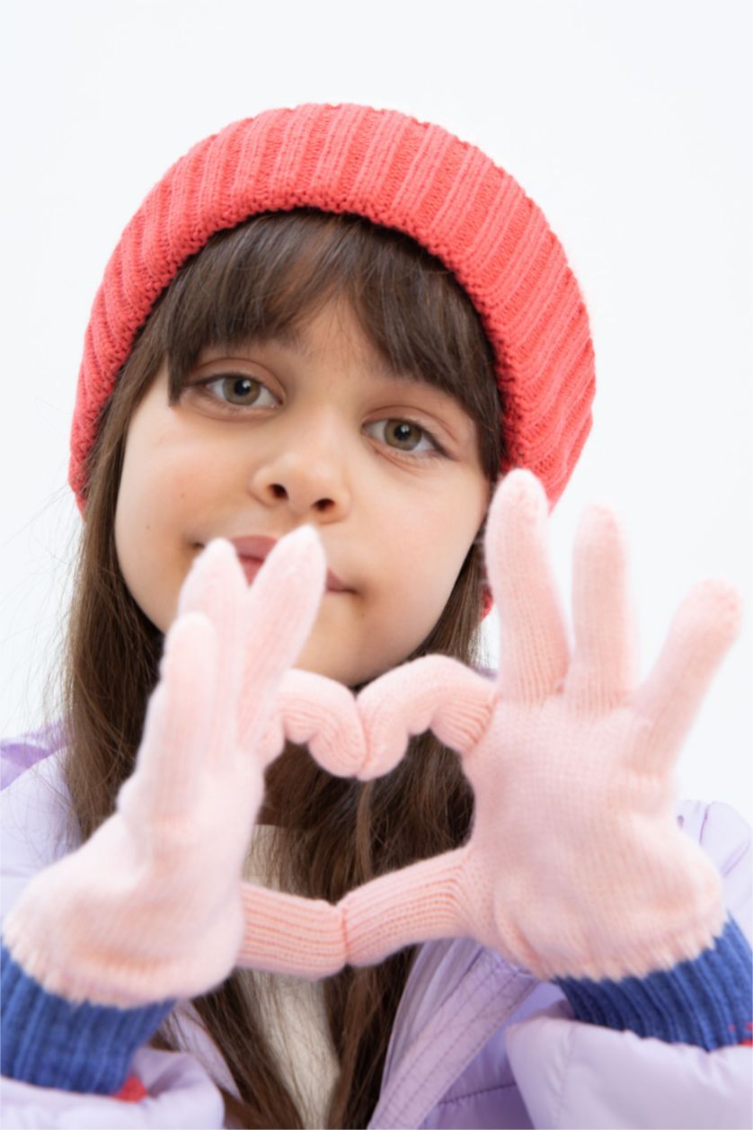 GIRLS & TEENS Pink Girl 2 piece Gloves
