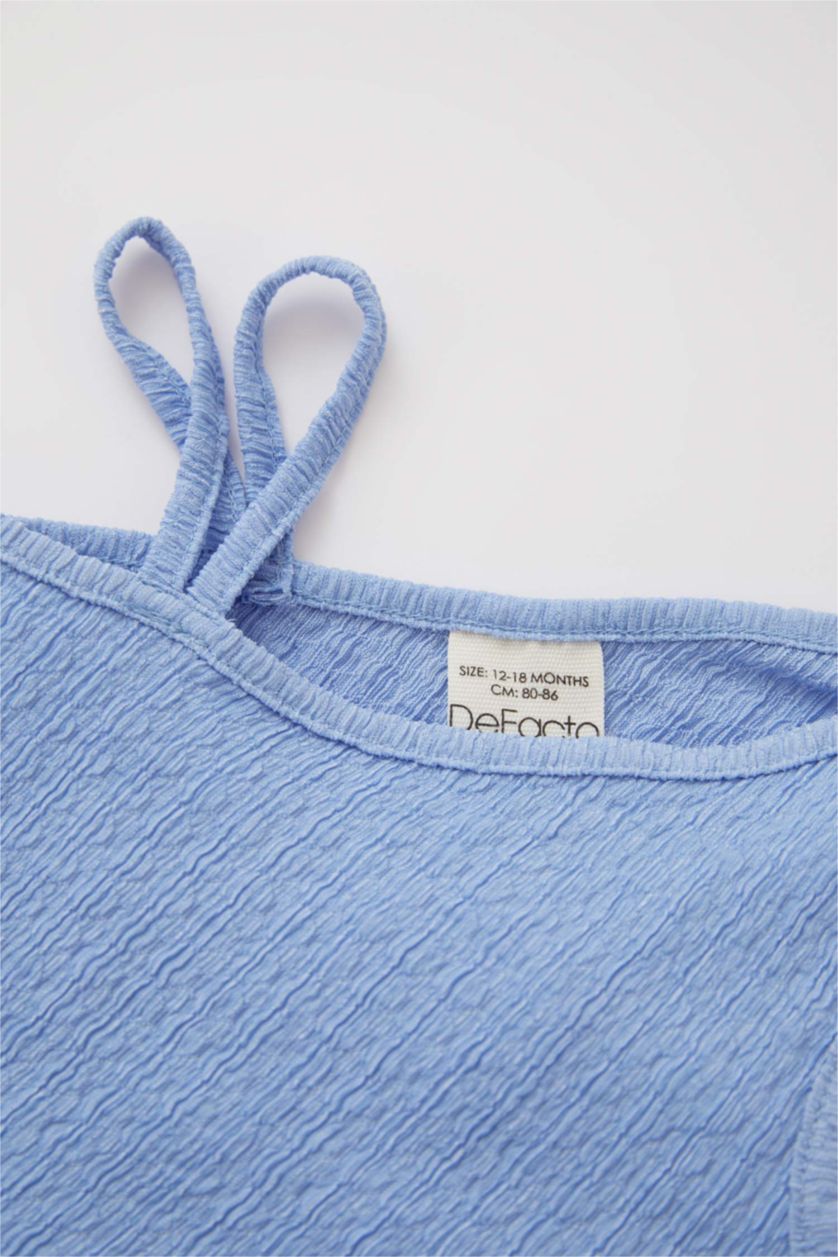 BÉBÉ FILLE BLEU Clair Ensemble pantalon et chemisier à une épaule coupe régulière pour bébé fille