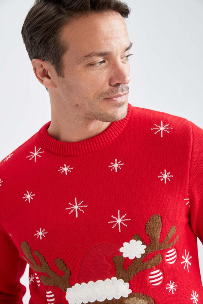 MAN Red Regular Fit Knitwear Pullover
