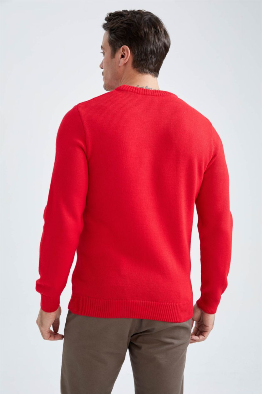 MAN Red Regular Fit Knitwear Pullover