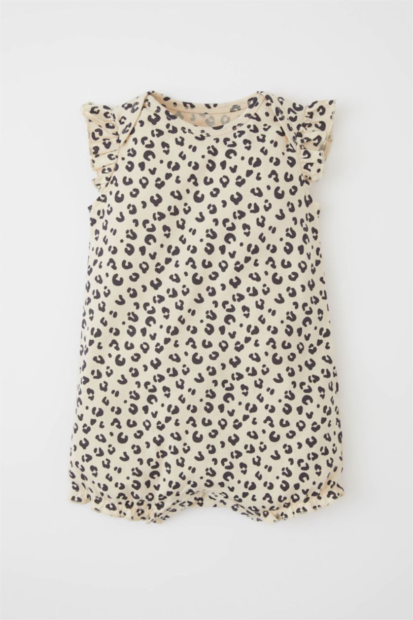 BÉBÉ FILLE Écru Combinaison sans manches en coton à motif léopard pour bébé fille