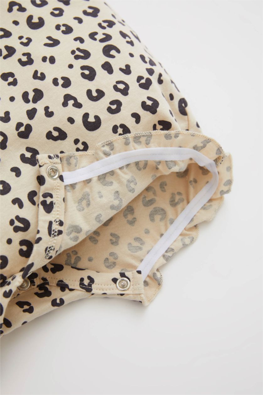 BÉBÉ FILLE Écru Combinaison sans manches en coton à motif léopard pour bébé fille