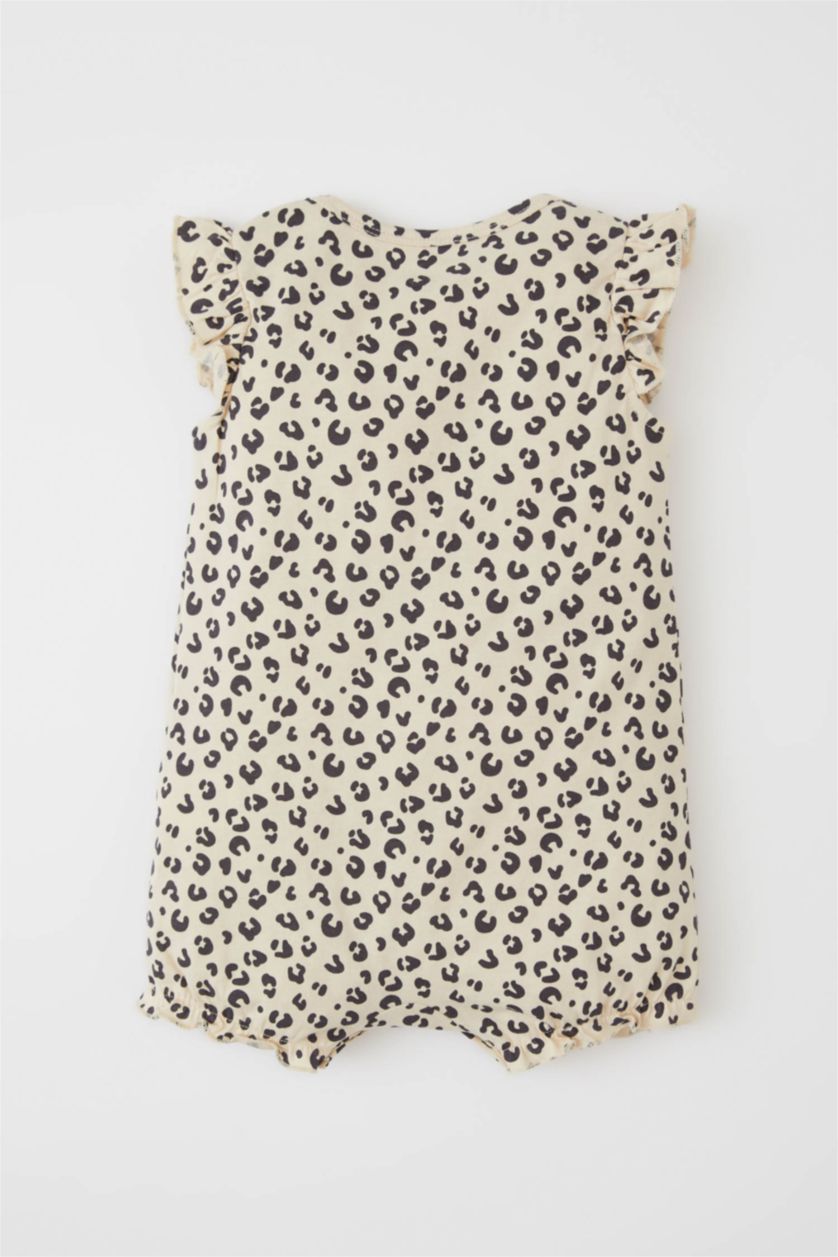 BÉBÉ FILLE Écru Combinaison sans manches en coton à motif léopard pour bébé fille