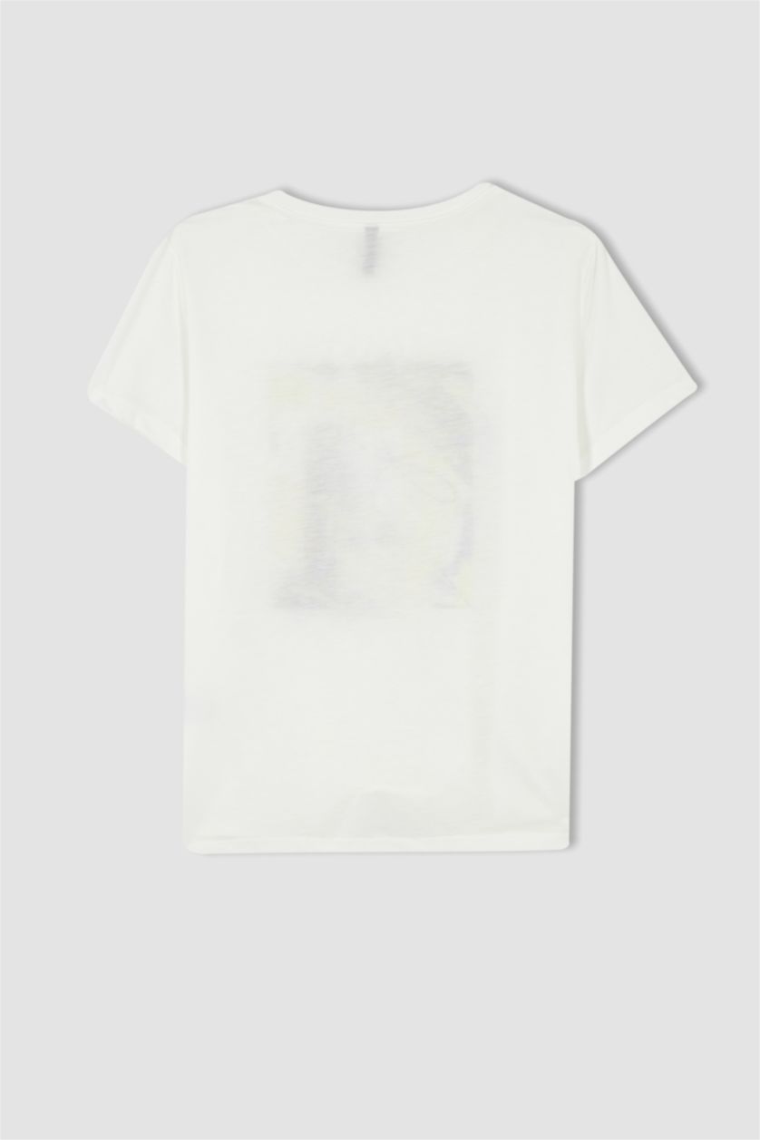 نساء بيج فاتح Regular Fit Short Sleeve T-Shirt