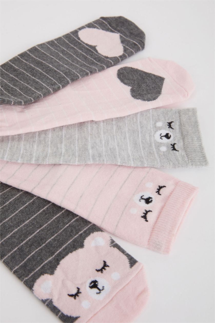 GIRLS & TEENS MIXED Girls 5 Pack Cotton Long Socks