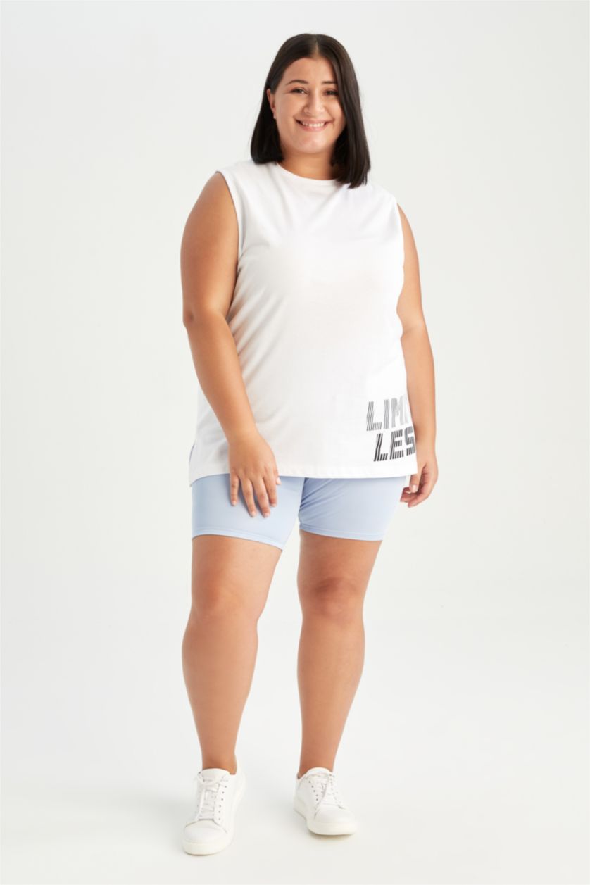 WOMAN Blue Defacto Fit DF Plus Biker Sports Leggings