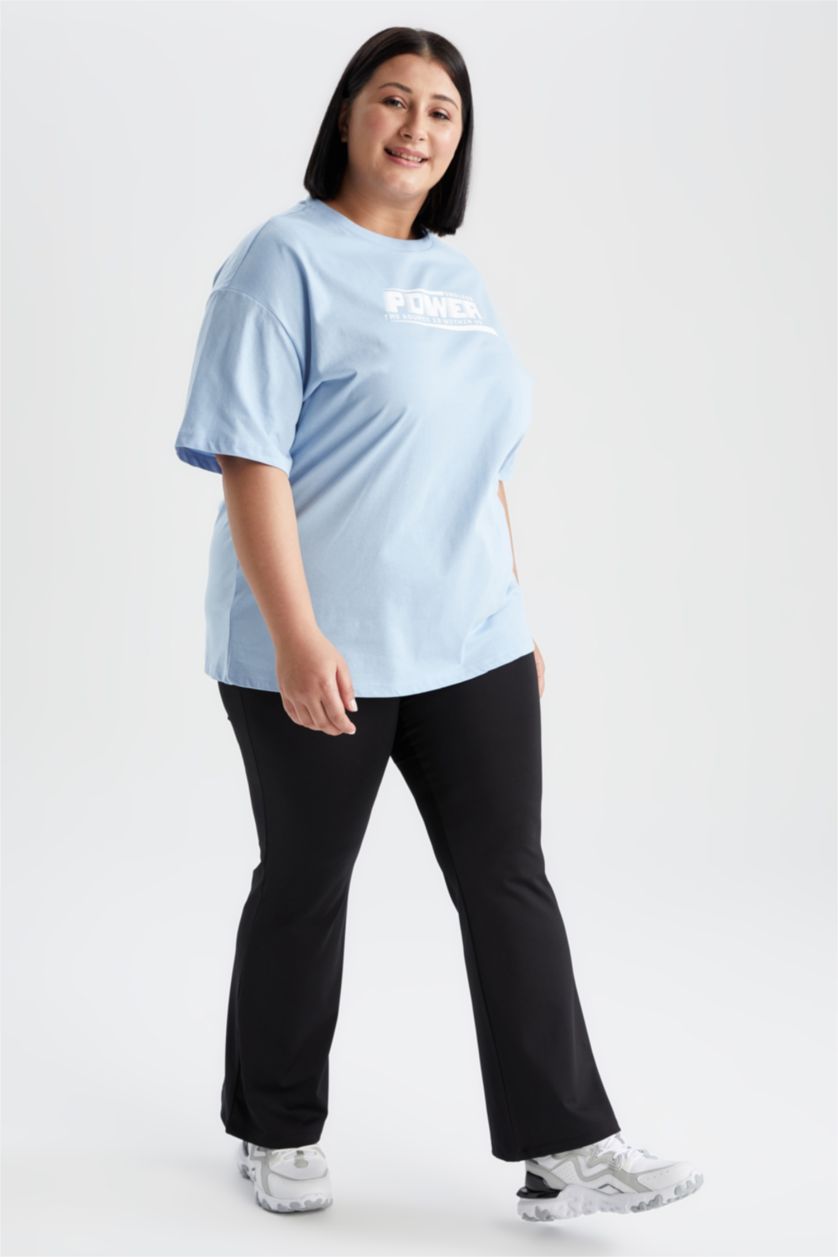 FEMME Noir Pantalon De Yoga Grande Taille à Jambes Larges Defactofit Df Plus